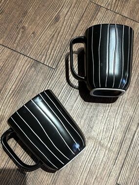 Calvin Klein graffiti collection Handmade Glazed Ceramic coffee cups set